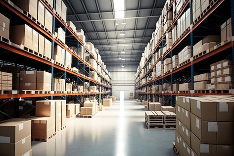 A large clean warehouse with shelfs carb... | Premium Photo #Freepik #photo #warehouse #inventory #warehouse-logistics #storehouse Warehouse Inventory, Warehouse Logistics, Wallpaper Warehouse, Industrial Warehouse, Store Image, Box Packing, House Vector, White Box, Projects Ideas