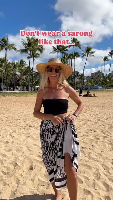 Monica D 🌺 Hawaii 🏖 Beach on Instagram: "Skirt or dress ? Vote in poll !

Here is a cute halter dress that you can make from a sarong using a round bracelet ! Wrap the fabric over your bangle so it covers it , I looped it 3 times , then twist the ends and tie them on your neck. What do you think ?

#sarong #diydress #diyoutfit" Sarong Tying, Round Bracelet, Hawaii Beach, Hawaii Beaches, Diy Dress, Sarong, Diy Clothes, Halter Dress, You Think