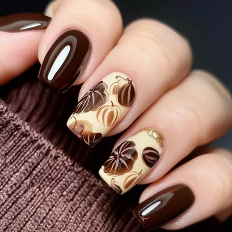 Short Square Thanksgiving Nails, Charlie Brown Thanksgiving Nails, Thanksgiving Nails Ideas, Cute Thanksgiving Nails Simple, Thanksgiving Nails Short, Thanksgiving Fall Nails, Thanksgiving Nails Easy, Zen Nails, Guy Nails