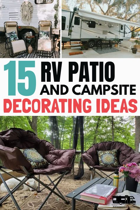 Rv Campsite Decorating Ideas, Campsite Decorating Ideas, Campsite Decorating, Campsite Setup, Rv Patio, Rv Decorating, Rv Lots, Rv Campsite, Camping Set Up