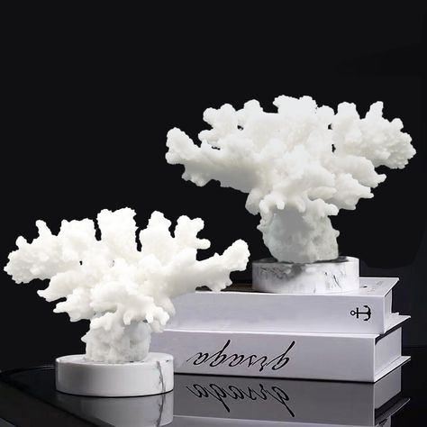 PRICES MAY VARY. Perfect Beach Decorations: Lifelike coral ornament. The artificial white resin corals decorate your beach style and ocean themed finishing as a fantastic sea world view, adding unique and lifelike display. High Quality Resin Material: The artificial coral flower is made of Eco-friendly polyresin material, nontoxic and durable. Hand made and professional carving make each coarl is a unique work of sculpture art. Ideal Gift: Attractive and unique sea coral ornaments are perfect gi Coral Decorating Ideas, Chic Beach House Decor, Living Room Wedding Decor, Coral Ornament, Room Wedding Decor, Beach Decorations, Living Room Wedding, Chic Beach House, Beach Style Decorating