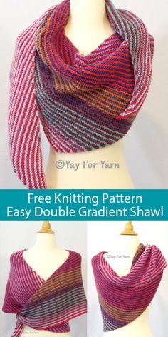 Boomerang Shawl, Knitting Terms, Striped Shawl, Freedom Life, Gradient Yarns, Point Mousse, Boomerangs, Soft Scarf, Shawl Knitting Patterns