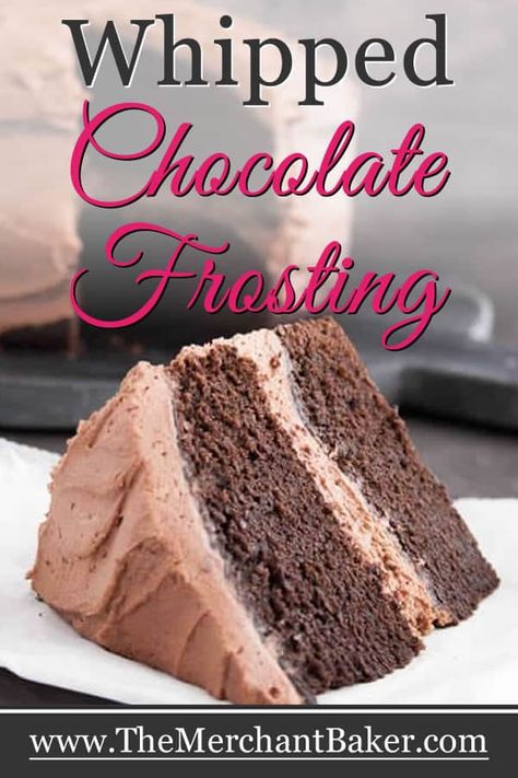 Light Chocolate Frosting, Whipped Chocolate Frosting, Chocolate Icing Recipes, Chocolate Cake Frosting, Homemade Whipped Cream Recipe, Whipped Cream Cheese Frosting, Fluffy Frosting, Icing Recipes, Fluffy Light