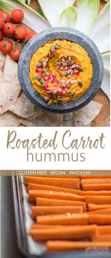 Rainbow Eating, Healthy Veggie Snacks, Roasted Carrot Hummus, Hummus Sauce, Carrot Hummus, White Bean Hummus, Hummus Recipe Homemade, Roasted Carrot, Veggie Snacks