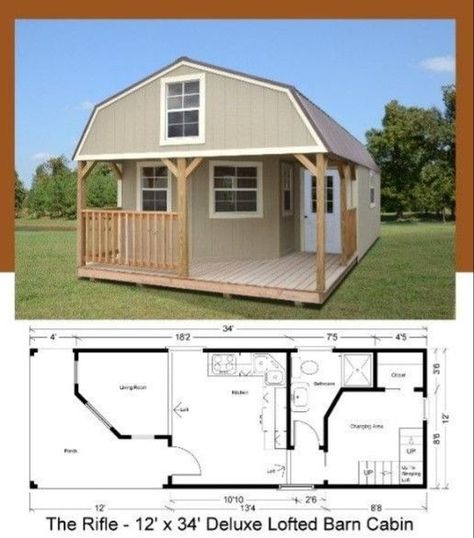 Shed Homes Ideas Exterior, Tiny Cabin Family Of 4, Tiny House Floor Plans Shed, Tiny House Out Of Shed, Portable Building Homes Interior Ideas, Shed Homes Ideas Small Houses, Shed Home For Family, 12x40 Shed House Floor Plans, Tiny Shed House Ideas Floor Plans