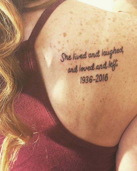 Memorial tattoo for my grandma #tattoo #grandma @jaimeburke1 on Twitter Inspiring Quote Tattoos, Tattoo Quotes For Men, Good Tattoo Quotes, Tattoo Trend, Tattoos For Girls, Gorgeous Tattoos, Memorial Tattoo, Memorial Tattoos, Lotus Tattoo