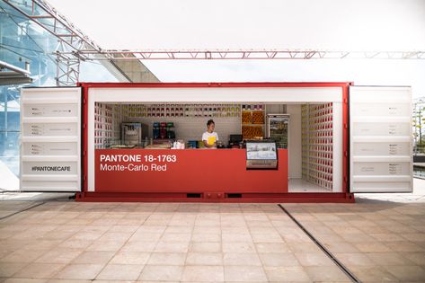 Why the use of pop-up space is ripe for exploration Pantone Cafe, Shipping Container Restaurant, Pop Up Cafe, Container Restaurant, Container Bar, Used Shipping Containers, Cafe Shop Design, Container Design, Shipping Container Homes