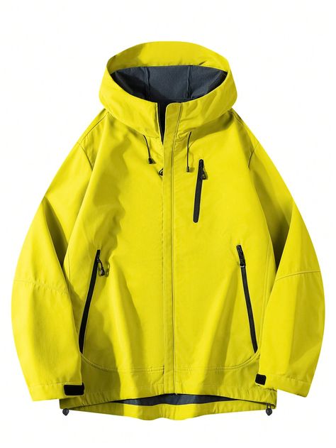 Women's Hooded Windbreaker Jacket, Casual Outdoor Spring Autumn Fashion Coat Yellow Casual  Long Sleeve Woven Fabric Colorblock,Letter Other Non-Stretch Spring/Fall,All,Fall/Winter Women Clothing, size features are:Bust: ,Length: ,Sleeve Length: Mode Mantel, Outdoor Jackets, Mens Outdoor Jackets, Duck Shirt, Men Spring, Oversize Women, Outdoor Jacket, Mens Spring, Coat Fashion