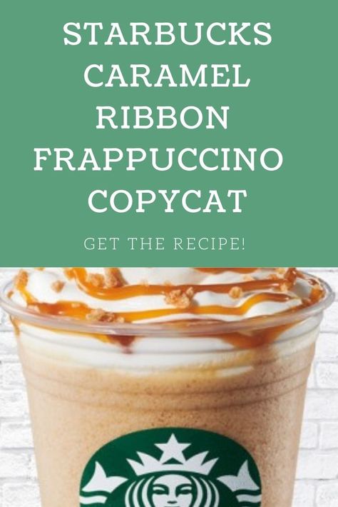 Copycat Starbucks Recipes Frappuccino Caramel, Caramel Crunch Starbucks Drink, Diy Starbucks Caramel Frappuccino, Caramel Frappuccino Recipe Starbucks, How To Make Starbucks Caramel Frappe, Caramel Ribbon Crunch Frappuccino Starbucks, Caramel Ribbon Crunch Frappe Recipe Starbucks, Starbucks Copycat Frappuccino, Starbucks Caramel Crunch Topping