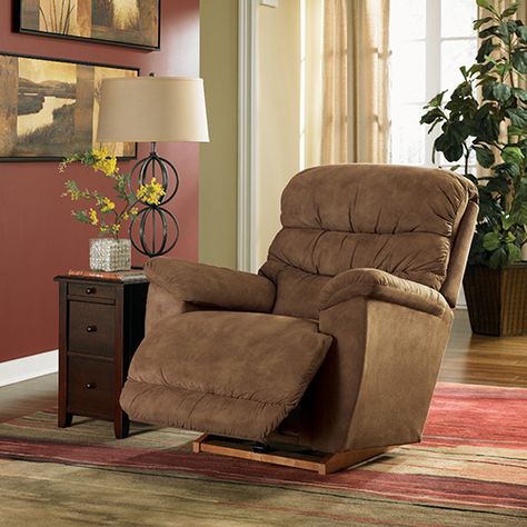 Can you ever be too comfortable? We don’t think so, and that’s why we created the Joshua reclining room group. With its chaise seat, pillow arms and a tiered cushion back, our Joshua recliner offers versatile style and exceptional comfort with smooth rocking motion. Wall Hugger Recliners, Boys Furniture, Lazy Boy, Leg Rest, La Z Boy, Loose Parts, Rocker Recliners, Dining Room Bench, Bedroom Sets