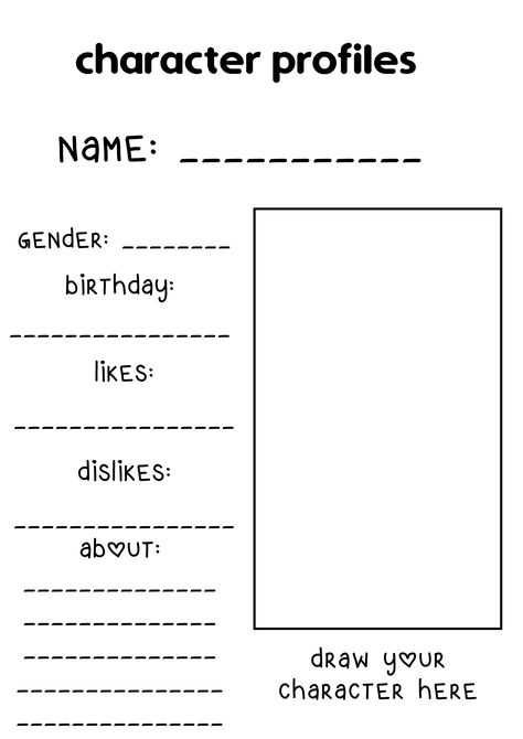 Story/comic planner + character profile template Character Profile Template, Comic Template, Minecraft Images, Profile Template, Character Profile, Art Corner, Webtoon Comics, Novel Writing, Summer Reading