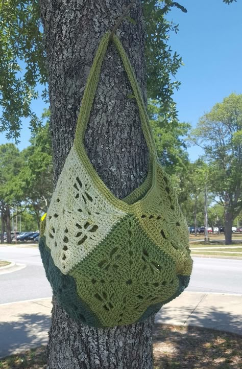 Whimsical  with a whimsical design and adjustable Acrylic Yarn Crochet Bag, Crochet Green Granny Square, Crochet Stick Shift Cover, Things To Crochet With Little Yarn, Fairycore Crochet Bag, Meaningful Crochet Gifts, Crochet Projects To Use Up Yarn, Crochet Gifts For Artists, Crochet Purse Granny Square