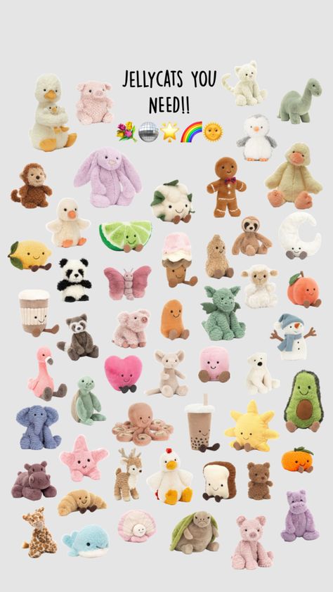 Bloxburg Jelly Cat Decal, Cute Jelly Cats, Cute Jellycat, Jelly Cats Stuffed Animals, Jelly Cat Stuffed Animals, Jellycat Collection, Xmas List Ideas, Trending Toys, Jellycat Toys