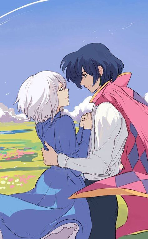 Howls Moving Castle Sofie And Howl, قلعة هاول المتحركة, Howls Moving Castle Wallpaper, Howls Moving Castle Art, Ghibli Wallpaper, 4 Aesthetic, Howl Pendragon, 하울의 움직이는 성, Studio Ghibli Fanart