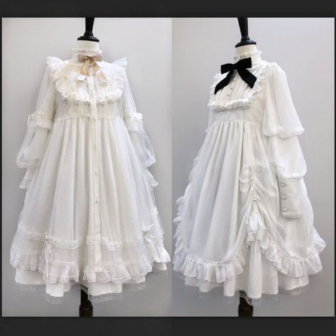 Lolíta Dress White, Shopping Link, Op Dress, Classic Lolita, Old Fashion Dresses, Mori Girl, Moda Vintage, Mode Hijab, Dieselpunk