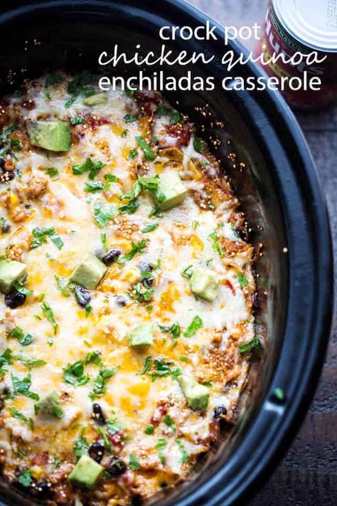 Quinoa Enchilada Casserole, Enchiladas Casserole, Casserole Crockpot, Chicken Tomatoes, Casserole Chicken, Enchilada Casserole Recipes, Chicken Enchiladas Easy, Easy Slow Cooker Chicken, Ground Chicken Recipes