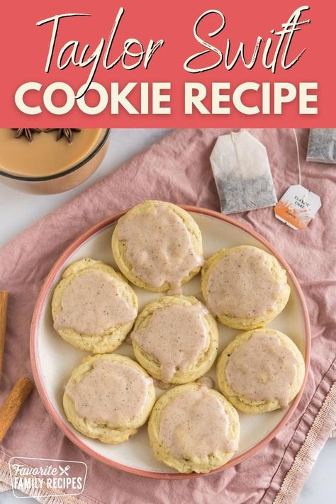 Taylor Swift Chia Cookies Recipe, Taylor Swift Chi Cookie Recipe, Chai Cinnamon Cookies, Chai Icing Recipe, Chia Tea Cookies Taylor Swift, Taylor Swift Cinnamon Cookies, Chai Taylor Swift Cookies, Taylor’s Chai Cookies, Iced Chai Cookies