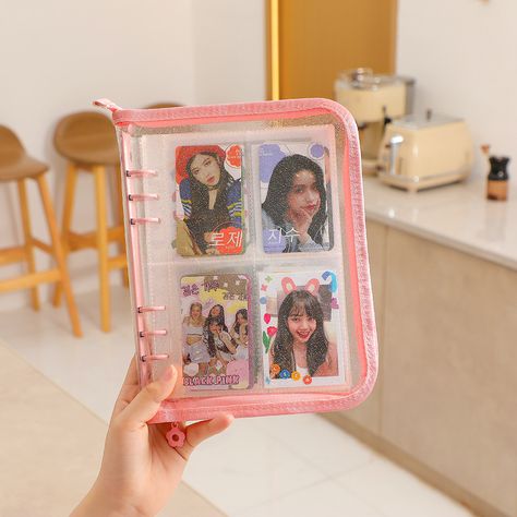 1pcs Zipper Photocard Binder DIY Photocard Collect Book Photo card Album Scrapbook Photo Album Postcard Organization, Binder Kpop, Photocard Binder, Zipper Binder, Photo Album Journal, Collect Book, Design Tape, Photocard Holder, Kpop Photocard