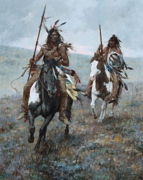 Western Art Paintings, Howard Terpning, Blackfoot Indian, American Indian Artwork, American Indian Wars, American Indian Tattoos, Native American Tattoo, Native American Paintings, Western Artwork