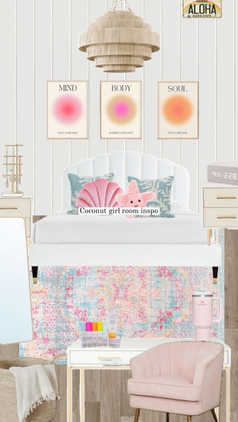 Coconut Girl Bedroom, Coconut Girl Room, Paisley Bedroom, Beachy Room Decor, Cowgirl Room, Preppy Bedroom, Beachy Room, Beach Room, Girls Bathroom