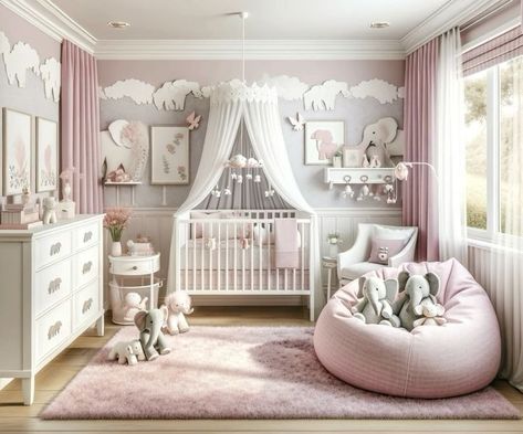 How to Prepare Your Nursery Room For Your New Arrival – Partymazing Newborn Girl Room Ideas, Baby Room Girl Ideas, Girly Nursery Ideas, Baby Room Decor Ideas, Pink Elephant Nursery, Elephant Nursery Girl, Elephant Baby Rooms, Foster House