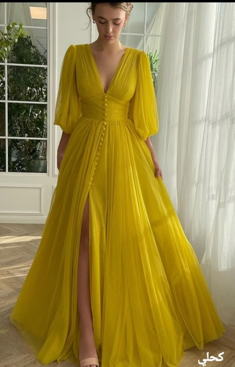 Drape Gowns, Prom Dresses Yellow, V Neck Prom Dresses, Evening Dress Fashion, Custom Size Dresses, Gown Prom, Ball Gowns Prom, Dresses Elegant, Prom Dresses Ball Gown