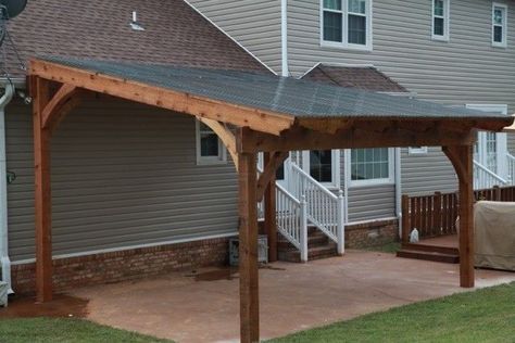 Free standing patio cover ideas with 10 samples ideas. #design #plans #HowtoBuild #patio #decks #decor Free Standing Pergola, Polycarbonate Roof Panels, Diy Gazebo, Gazebo Ideas, Balkon Decor, Pergola Design, Wooden Pergola, Covered Pergola, Patio Roof