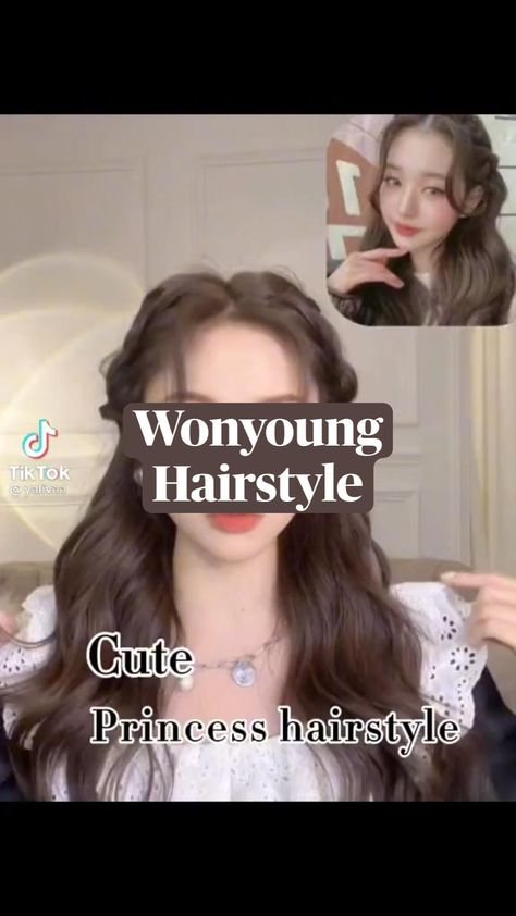 Korean Hairstyles for Beginners: Trendy Ideas Formal Hairstyles Mid Length Hair, Curly Japanese Hairstyles, Korean Hairstyle For Prom, Hairstyles For Medium Length Hair Korean, Princess Hairstyle Korean, Elegant Korean Hairstyles, Easy But Elegant Hairstyles, Wonyoung Inspired Hairstyles, Cute Japanese Hairstyles Long