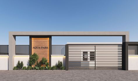 AQUA PARK GATE DESIGN :: Behance Park Gate Design, Aqua Park, Gate Design, Autocad, Fence, Adobe Photoshop, Gate, House Interior, Photoshop