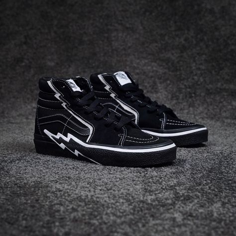 Vans Sk8-Hi Bolt Lightning Black Warrior Classic Lightning Aesthetic, Black Warrior, Dark Beach, Tenis Vans, Vans Sk8 Hi, Sk8 Hi, Shoe Show, Vans Sk8, Clothing And Shoes