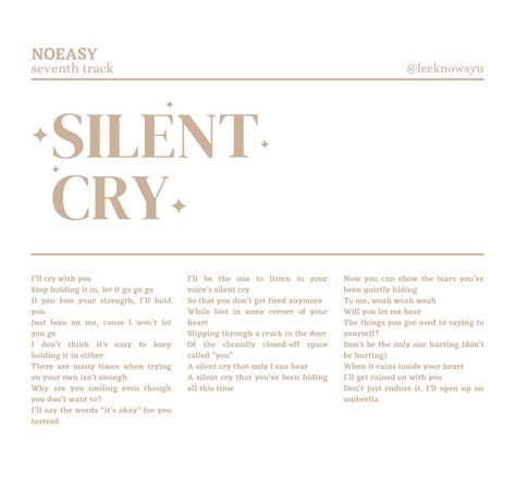 skz stray kids silent cry lyrics poster Secret Secret Skz Lyrics, Stray Kids Quotes Lyrics, Silent Cry Lyrics, Skz Lyrics Quotes, Skz Quotes Lyrics, Silent Cry Stray Kids, Stray Kids Songs, Stray Kids Lyrics, Stray Kids Quotes