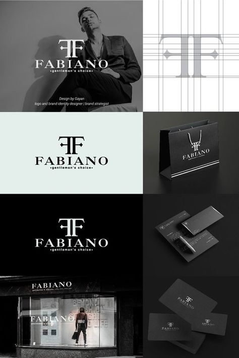 Fabiano luxury logo design | brand identiy design #Logotype #LuxuryFashion #HighEndDesigns Elegant Brand Identity, Classy Logo, Logo Moodboard, Clothing Logo Design, Logo Design Mockup, Clothing Brand Logos, Creative Logo Design, Logo Identity, Logo Idea