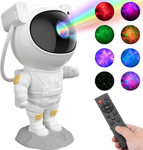 Astronaut Star Projector Night Light - Space Projector Galaxy Starry Nebula Ceiling Projection Lamp with Timer, Remote and 360°Adjustable, Gift for Kids Adults for Bedroom, Gaming Room Decor Aesthetic Space Lamp Projector, Space Room Asthetics, Planet Lights, Star Lights Bedroom, Astronaut Lamp, Projector Galaxy, Astronaut Light, Space Projector, Space Lights