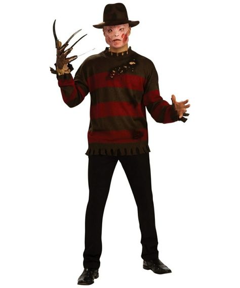 Freddy Krueger Costume Jason Couple Costume, Movies Halloween Costumes, Freddy Krueger And Jason, Freddy And Jason, Female Horror Characters, Freddy Krueger Sweater, Scary Couples Costumes, Horror Movie Costumes, Costumes Scary