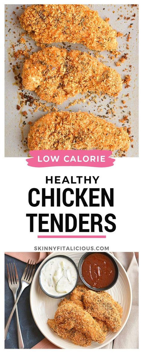 Low Cal Fried Chicken, Healthy Chicken Fingers Air Fryer, Low Cal Sauces For Chicken, Low Calorie Chicken Tender Recipes, Low Calorie Breaded Chicken, Low Calorie Dinner For Picky Eaters, Chicken Strip Recipes Healthy, Healthy Chicken Recipes Low Calorie, Low Cal Chicken Tenders