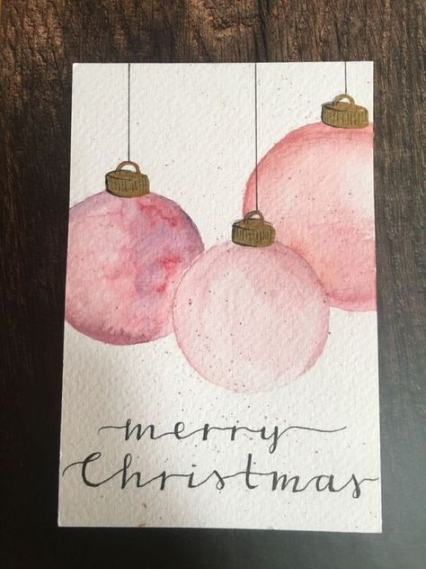 Cute Watercolour Christmas Cards, Watercolour Cards Christmas, Christmas Cards Painted Watercolor, Christmas Cards Drawing Ideas, Watercolor Diy Christmas Cards, Simple Watercolour Christmas Card Ideas, Diy Christmas Card Watercolor, Handmade Christmas Cards Watercolor, Diy Christmas Cards Handmade Watercolor