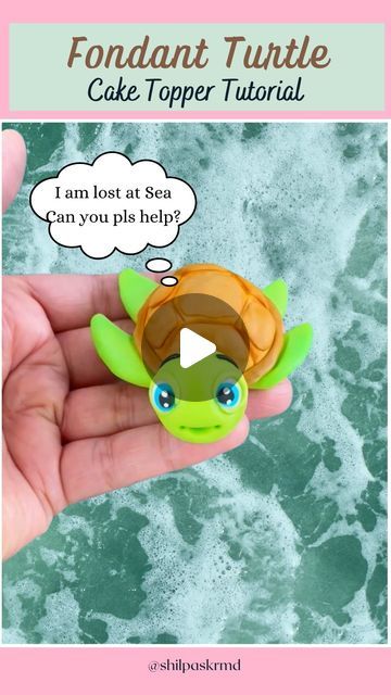 Shilpa Kerkar on Instagram: "It doesn’t matter how slow you go as long as you don’t stop. This is what a Turtle teaches us. Fondant Baby Turtle Tutorial. Save it for future. Do you like this tutorial?  @shilpaskrmd for more cakes and tutorials   #shilpakerkar #shilpaskhatarahemeradil #fondant #babyturtle #tutorial #fondantart #diycraft #fondantcaketopper #fondantwork #fondanttopper #fondanttutorial #fondantartist #fondantfigure #cakeartist #caketopper #caketopperideas #undertheseacake #customcaketopper #cakedecoratingideas #cakedecor #cakesofig #cakesofinsta #cakegram #cakegoals #handmadetoppers #cakeforkids #cakeforboys #cakeforgirls #farmingtonhillsmi #mondays" Fondant Turtle Tutorial, Turtle Fondant, Fondant Baby, Fondant Cake Topper, Polymer Clay Figures, Fondant Tutorial, Fondant Toppers, Fondant Figures, Baby Turtles