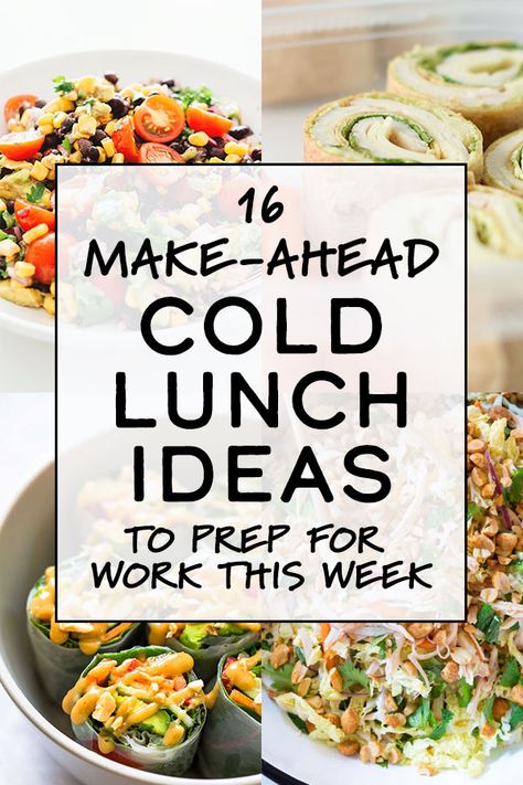 Change up the normal lunch prep routine with some ideas that do not require a reheating - just store in the fridge and grab when lunchtime arrives. Here are 16 Make-Ahead Cold Lunch Ideas to Prep for Work This Week! #projectmealplan #coldlunchideas #mealprep Cold Lunch Ideas, Cold Lunch, Lunch Saludable, Lunch Prep, Healthy Lunch Meal Prep, Cold Lunches, Work Meals, Easy Healthy Meal Prep, Prepped Lunches