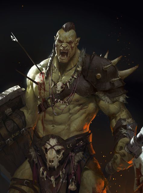 Orc Fighter Dnd, Orc Art, Half-orc Male, Orc Barbarian, Half Orc Barbarian, Rpg Wallpaper, Super Mario Rpg, Orc Warrior, Half Orc