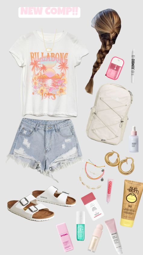 Athletic Spring Outfits For School, Preppy School Fits Summer, Flordia Outfits Ideas, Teen Summer Outfits 2024, Beachy Aesthetic Outfits For School, Beach Vibes Clothes, Teen Girl Outfit Ideas For School, Outfit Ideas For Summer Vacations, Preppy Summer School Outfits