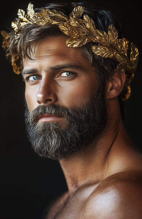 A timeless visage, crowned with golden laurels, whispering tales of valor and honor. Golden Laurel Crown, Laurel Aesthetic, Laurel Wreath Crown, Wreath Crown, Laurel Crown, Crown Aesthetic, William The Conqueror, Laurel Wreath, Ancient History