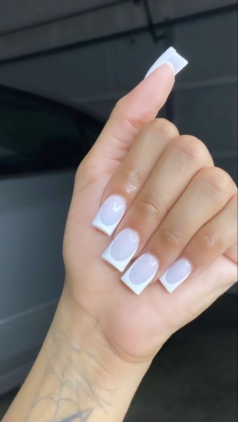 Overlay Nails, Ombre Acrylic Nails, White Acrylic Nails, Work Nails, French Acrylic Nails, Classy Acrylic Nails, Short Square Acrylic Nails, Nails Only, Long Square Acrylic Nails