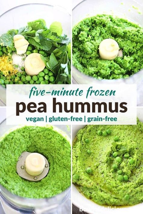 Pea Hummus Recipe, Pea Hummus, Garlic And Olive Oil, Vegan Dip, Pea Recipes, Vegan Appetizers, Hummus Recipe, Light Lunch, Fresh Bread