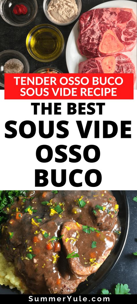 Sous Vide Soup Recipes, Sous Vide Osso Bucco, Uso Buco Recipe, Sous Vide Beef Shank, Beef Neckbones Recipe, Osso Bucco Beef, Sous Vide Recipes Beef, Sous Vide Beef, Osso Bucco Recipe