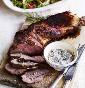 Spiced leg of lamb with lemon-roast potatoes - delicious. Magazine Butterflied Leg Of Lamb Recipes, Leg Of Lamb Recipes, Roasted Tomato Salad, Butterflied Leg Of Lamb, Carnivore Meals, Lamb Leg Recipes, Rosemary Salt, Roast Lamb Leg, Slow Roasted Tomatoes