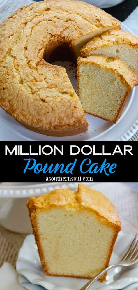 Cake Mix Pound Cake, Million Dollar Cake, Bundy Cake, Dollar Cake, Million Dollar Pound Cake, Pond Cake, Soul Recipes, Homemade Pound Cake, Southern Pound Cake