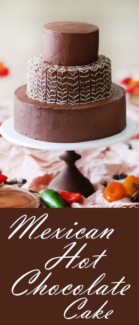 Mexican Hot Chocolate Cake, Hot Chocolate Cake Recipe, Hot Chocolate Cake, Cinnamon Buttercream, Yummy Deserts, Cherry Desserts, Mexican Hot Chocolate, Mexican Dessert, Easy Mexican