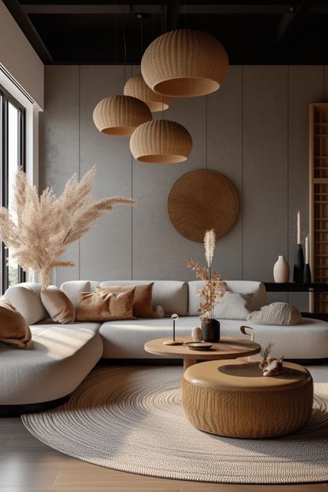 Sofa Arrangement, Japandi Living Room, Japandi Interior Design, Japandi Living, Desain Furnitur Modern, Japandi Interior, تصميم للمنزل العصري, Living Room Design Decor, Home Design Living Room