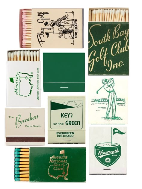 Vintage green golf matchbook print. Digital download! Purchase and then print at your convenience. Mid Century Palm Springs, Golf Prints, Vintage Golf, Collage Poster, Green Vintage, Green Print, Vintage Graphics, Marketing Materials, School Design