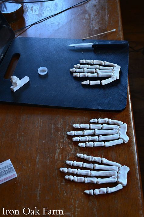 How To Make A Skeleton Hand with Quill Diy Skeleton Hand, The Raven Poem, Brown Food Coloring, Anatomy Images, Halloween Themes Decorations, Quill Pen, Allen Poe, Edgar Allen Poe, Turkey Feathers